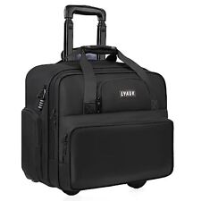  Rolling Laptop Bag Men Women with Wheels, Anti Theft Rolling Briefcase Black picture