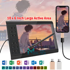 10x6Inch Professional Digital Graphic Drawing Tablet HD Screen, Battery-free Pen picture