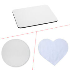 10 x White Blank Sublimation Mouse Pad Rectangle Circle / Heart Shape Mousepad picture