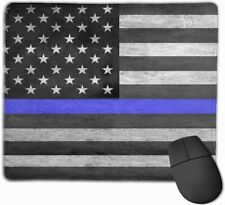 Gaming Mouse Pad,Thin Blue Line American Flag Durable Non-Slip Rubber Base Mouse picture