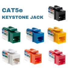 CAT5 Keystone Jack 8P8C 110 Punchdown RJ45 Network Ethernet CAT5e Plug Lot Pack picture