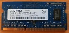 Elpida 2GB PC3-10600S DDR3 1333MHz Laptop Memory EBJ20UF8BCS0-DJ-F picture