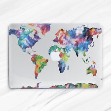 Watercolor Rainbow World Map Hard Case Cover For Macbook Air 11 13 Pro 13 14 15 picture
