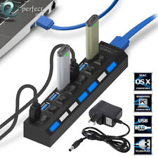 USB Hub 3.0 7-Port Individual On/Off Switches Splitter Adapter Portable Expander picture
