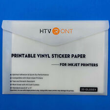 20 Sheets Glossy White Printable Vinyl Sticker Paper for Inkjet Printer 8.5x11