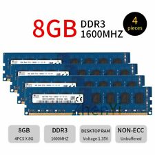 32GB 4x 8GB 4GB 2GB DDR3 PC3L-12800U 1600MHz 1.35V Desktop RAM For SKHynix LOT picture