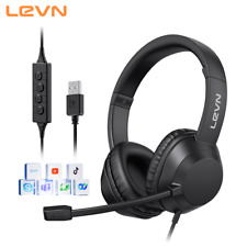 LEVN USB Headset For PC with Microphone Noise Cancelling & Audio Controls picture