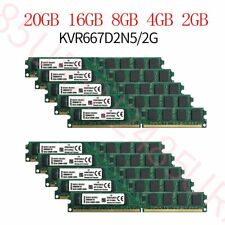 20GB 16GB 8GB 4GB 2GB PC2-5300U DDR2 KVR667D2N5/2G DIMM RAM For Kingston ZT Lot picture