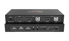 BZBGEAR 2x1 4K KVM Switcher with USB2.0 Ports for Peripherals and Audio Support picture