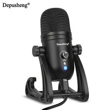 USB Condenser Microphone Depusheng with Stand PC Computer  For Video Gaming Sing picture