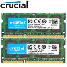Crucial DDR3L 16GB 8GB 1600Mhz 2Rx8 PC3L-12800 1.35V SODIMM Memory Laptop 204pin picture