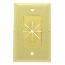 1 Gang Split Wall Plate w/ Flexible Opening Low Voltage HDMI AV Cable Pass Ivory picture