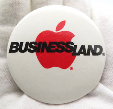Vintage Apple Computer Pin Back Button, Logo BusinessLand Employee Item picture