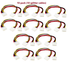 10-pack 4-pin Molex Male to 2x Female 10