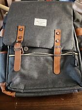 Modoker Vintage 15 in Laptop Backpack with USB Charging  Gray Read Description  picture
