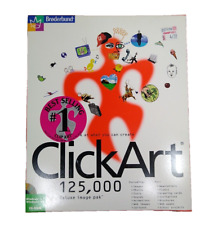 PC CD-Rom Broderbund CLICKART 125,000 Deluxe Image Pak WIN95 SEALED Unopened picture