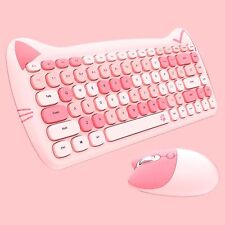 Cute Cat 2.4G Usb Wireless Keyboard And Mouse Combo, Silent Keys, Candy Colors picture