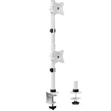 VIVO White Dual Computer Monitor Desk Mount, Vertical Array, 2 Screens up to 34