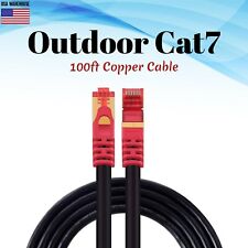 100ft Cat7 S/FTP Network Outdoor Copper Ethernet Cable RJ45 Premade Patch LAN picture