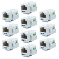 10pcs White Cat6 RJ45 Tool Less Keystone Jack for Solid Ethernet Network Cables picture