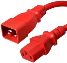 10 PACK LOT 6ft IEC C20 - C13 Red Power Cord 14AWG 15A/1875W 100-250V 2M picture