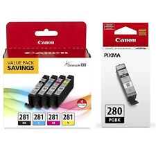 Canon CLI-281 BKCMY 4-Color Ink Tank Value Pack (2091C005) + Canon PGI-280 Pig picture