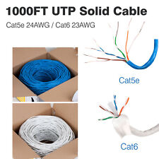 1000FT CAT5E CAT6 CCA Cable UTP Solid Network Ethernet CAT5 Bulk Wire RJ45 Lan picture
