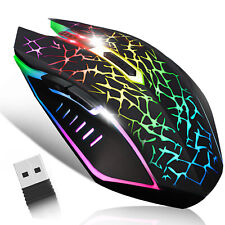 Wireless USB Optical Mice PC Gaming Mouse 7 Colors W/ USB Receiver Rechargeable picture