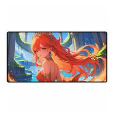 Flame Princess Cute Anime Girl Gaming Desk Mat picture