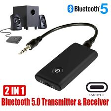 2-in-1 Wireless Bluetooth 5.0 Transmitter Receiver Adapter Audio 3.5mm Jack Aux picture