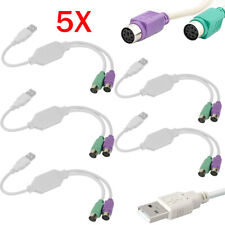 5 Pcs Dual PS2 Female to USB Male Converter Adapter Cable for Mouse Keyboard picture