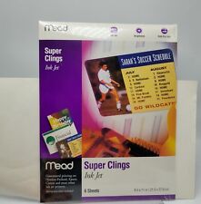 Vintage Mead Super Clings Ink Jet New Sealed Vinyl Window Printer 6 sheets picture