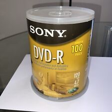 SONY DVD-R 4.7GB 100Pk 120min 4.7GB 16X Optical Media Recordable New Sealed picture