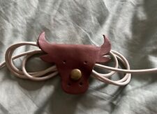 New Handmade Leather Cable Straps Cord Organizer Cord Holder, Bull animal Brown picture