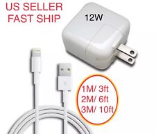 12W USB Power Adapter Charger for iPhone 8 7 X iPad 2 3 4 Air 1M2M3M Cable Cord picture