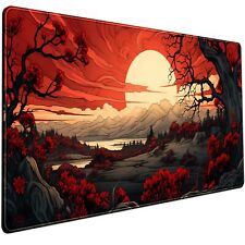 Red and Black Mouse Pad Japanese Mouse Pad XL Black Anime Big Mouse Pads for ... picture