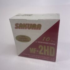 Sealed 10 Pack of Sakura MF2HD 3.5” HD 1.44MB Double Sided Floppy Disks For IBM picture