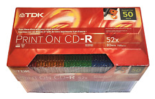 50-Pack TDK Print-On CD-R Recordable 80 Min 700MB 52X - New and Sealed picture