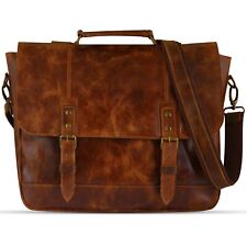 Leather laptop bag leather messenger bag leather briefcase crossbody bag picture