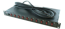 10 OUTLET RACK MOUNT POWER STRIP PDU LIGHT CONTROLLER w/ LIGHTED POWER SWITCHES picture