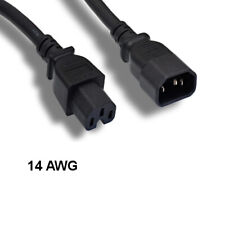Kentek 3' ft 14 AWG Power Cord IEC-60320 C14 to C15 15A/250V SJT Heavy-Duty Blk picture