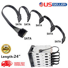 SATA Power 15 Pin 1 Male To 5 Female Splitter Hard Drive Cable for HDD SSD picture