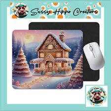 Mouse Pad Christmas Gingerbread House Holiday Winter Anti Slip Back Easy Clean picture