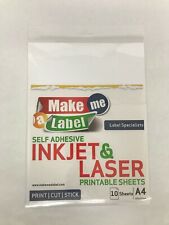 20 White Matt A4 Self Adhesive Inkjet Printable Paper Sticker Sheets picture