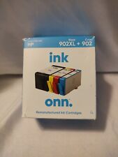 🔥 ONN Ink Cartridges, HP 902XL Black + 902 Cyan, Magenta, Yellow 4 Carts NEW picture