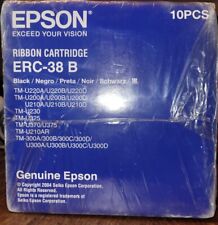 10 Genuine Epson ERC-38B Black Printer Ribbon Cartridges, NEW Sealed picture
