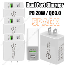 5Pack Bulk Lot 20W Fast Charger Cube USB C Power Adapter For iPhone iPad Android picture