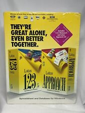 Lotus 123 + APPROACH Windows 3.5 Disk Media 1985 1994 New Factory Sealed picture