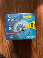 Philips CD-R Audio 80 Minutes 10 Pack Blank Recordable New Old Stock  sealed picture
