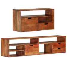TV Stand TV Unit Sideboard TV Console Media Unit Solid Acacia Wood vidaXL picture